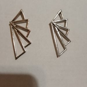 Silver geometrical styled studs